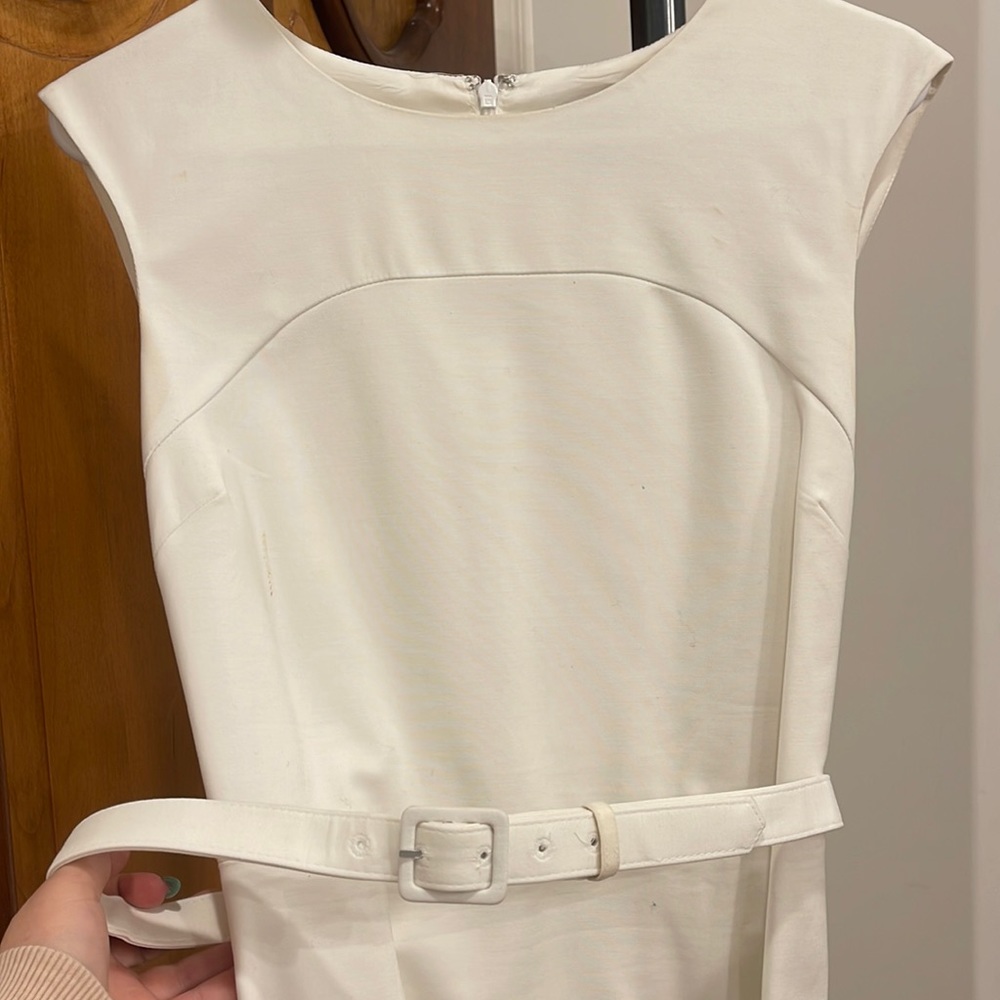 BANANA REPUBLIC WHITE DRESS WITH BELT